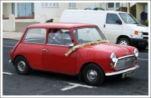Ben in his beloved Mini